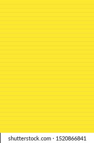 Education background template.Brown lines on yellow paper A4 size for copy space and texture.Paper for writing note of your memories.
