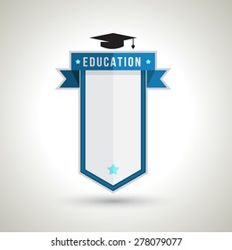 Education Badge Design for creating Study Plan, Schedule, Table, List, Timetable, Agenda, Chart or whatever data representation, Vector Illustration. Isolated on White Background