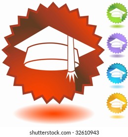 education badge graduation cap