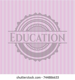 Education badge with pink background