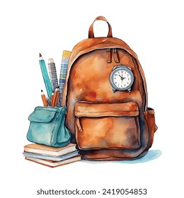 bolsa de educación, bolso escolar de estudio vector aislado