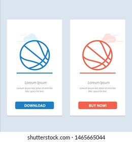 Education, Ball, Basketball  Blue and Red Download and Buy Now web Widget Card Template. Vector Icon Template background