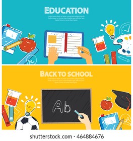 education banner and back to school background template