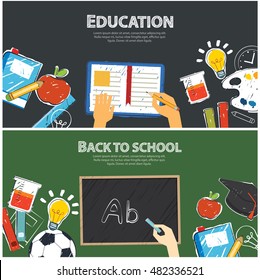 education banner and back to school background template