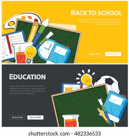 education banner and back to school background template
