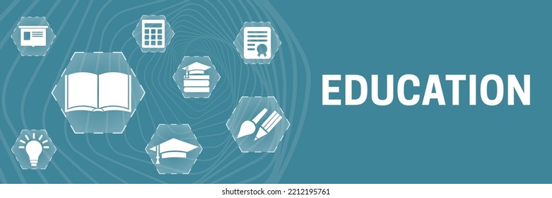 Education Banner Background with Icons