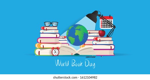 education banner with book and creative concept