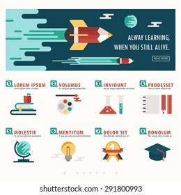 education banner and infographic vector