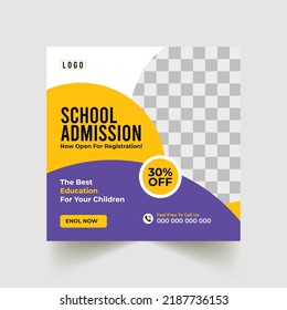 Education Banner for Kids School Admission
