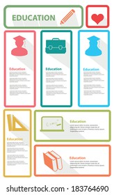 Education banner for text, vector