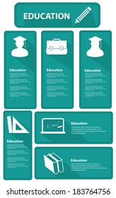 Education banner for text, vector