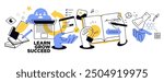 Education banner. Vector illustration of education, learning, back to school, online course and training, distance education and e-learning.