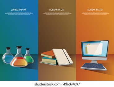 Education banners. Set of the pictures vector illustration.