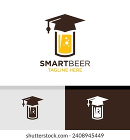 Diseño del logotipo de la cerveza de la educación. Sencillo y moderno. Ilustración del vector