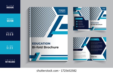 Education Bi-fold Brochure Design Vector Template