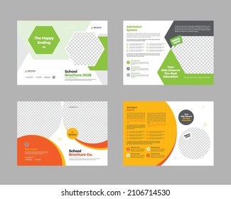 Education Bifold Brochure with modern abstract design. Use for School, College, University, marketing, print, annual report and business presentations and Multi Purpose