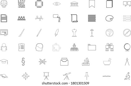 Education black color set outline style