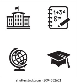 Education Black Icon Set 