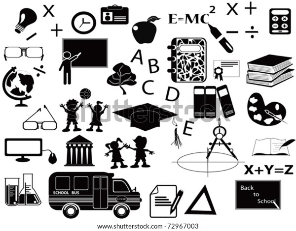 education black icon set\
for web design