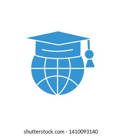 Education Blue Icon With The Gradation  Cap