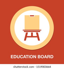 Education Board Icon, School Chalk Board Illustration, Drawing Symbol