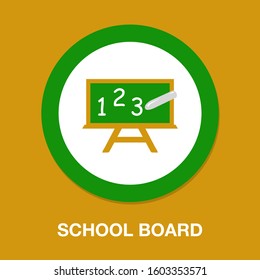 Education Board Icon, School Chalk Board Illustration, Drawing Symbol - School Board.