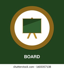 Education Board Icon, School Chalk Board Illustration, Drawing Symbol