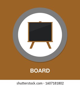 Education Board Icon, School Chalk Board Illustration, Drawing Symbol