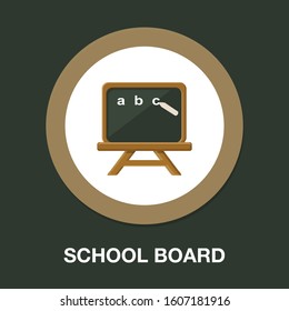 Education Board Icon, School Chalk Board Illustration, Drawing Symbol - School Board.