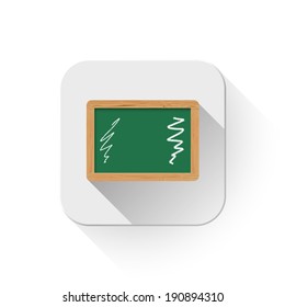 education board, Learning Green Board With long shadow over app button