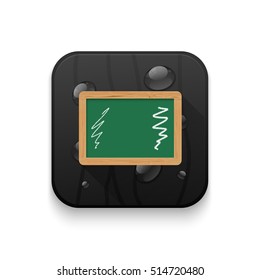 education board, Learning Green Board With long shadow over app button