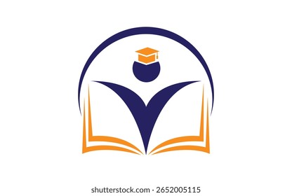 Livro de Educação com Cap Logo Design modelo de ícone moderno