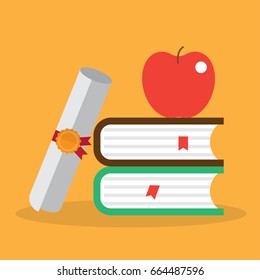 education. book and certificate. vector illustration.