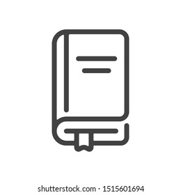 Education book or dictionary outline icon. Vector illustration.