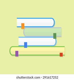 Education book. Flat vector icon with shadow