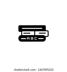 Education book icon- three education vector book with abc text