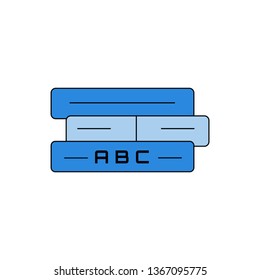 Education book icon- three education vector book with abc text