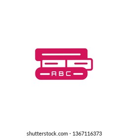 Education book icon- three education vector book with abc text