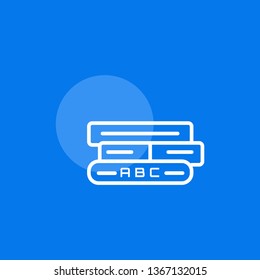 Education book icon- three education vector book with abc text