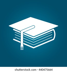 Education and book. Icon vector flat