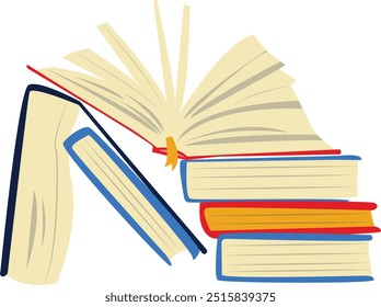 Education Book Illustration on White Background. Flat Vector Graphic.