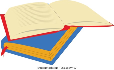 Education Book Illustration on White Background. Flat Vector Graphic.