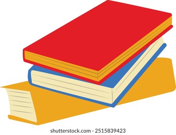 Education Book Illustration on White Background. Flat Vector Graphic.