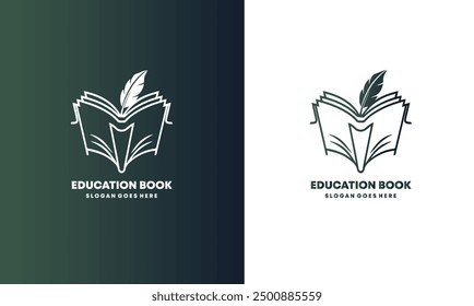 Diseño de logotipo de libro de Educación con concepto moderno creativo y archivo de Vector premium de negocios EPS10.