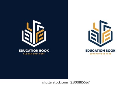 Diseño de logotipo de libro de Educación con concepto moderno creativo y archivo de Vector premium de negocios EPS10.