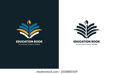 Education book logo design with creative modern concept and business premium vector EPS10 file.