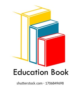 Education book logo design template illustration. There are books and this is good for education