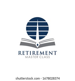 Education Book Logo Elements. Retirement Logo Sign.