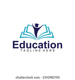 education book logo icon design, vector illustration