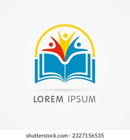 Education book logo icon. Vector illustration for bible school, library or back to school design